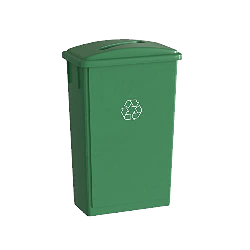 Krollen Industrial 23 Gallon Green Recycle Slim Jim Trash Can with Paper Slot
